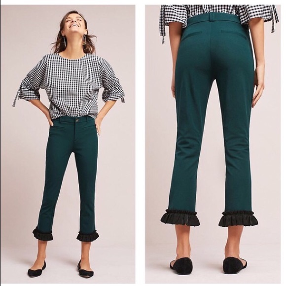 Anthropologie Pants - NWT ANTHROPOLOGIE Cartonnier Ruffle-Hem Pants 00P